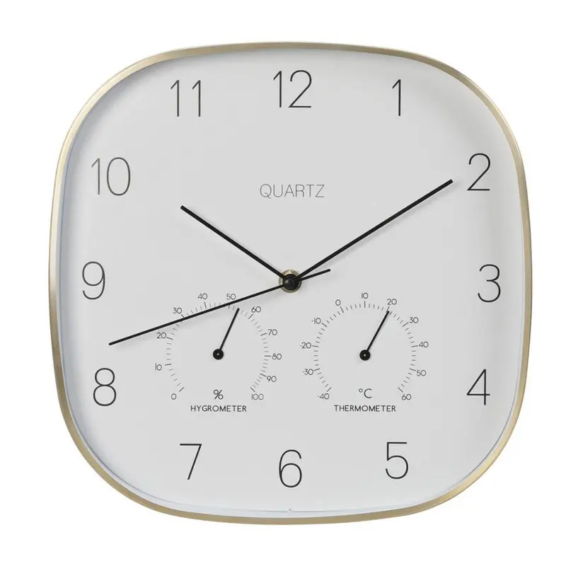 Reloj de pared con marco dorado Ø28,5x4cm