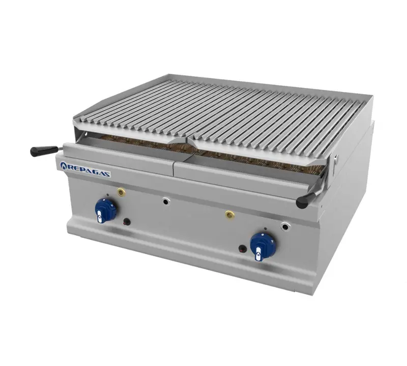 REPAGAS - BARBACOA A GAS POWER LINE SERIE 750 SOBREMESA BARG 72/M- LC (2 QUEMADORES)