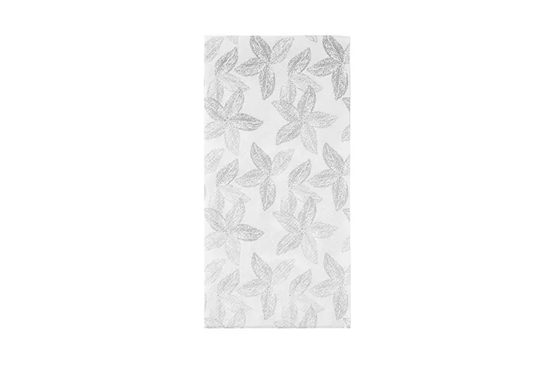 Servilleta Air Soft 48x48cm Pleg. 1/8 L Deco. Leaf Gris, 360uds