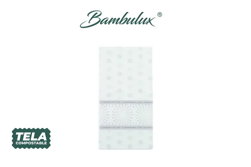 Servilleta Bambulux 48x48cm Pleg. 1/8 Deco. Esferas Gris, 300uds
