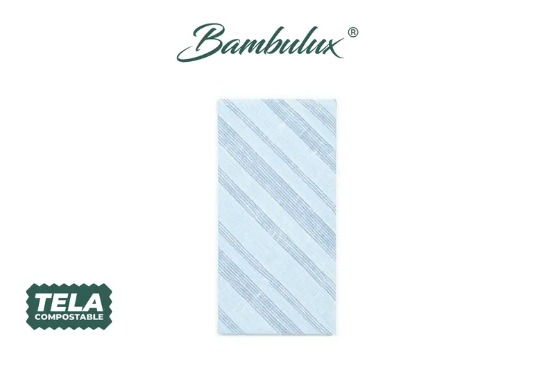 Servilleta Bambulux 48x48cm Pleg. 1/8 Deco. Marea Azul, 300uds