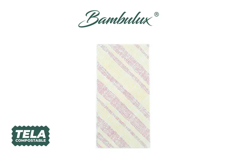 Servilleta Bambulux 48x48cm Pleg. 1/8 Deco. Marea Burdeos, 300uds