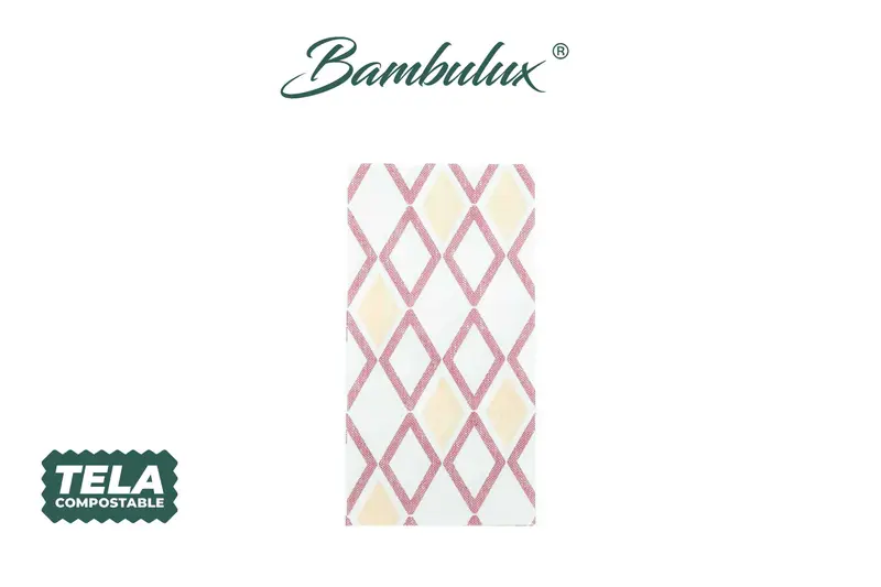 Servilleta Bambulux 48x48cm Pleg. 1/8 Deco. Tresmall Burdeos, 300uds