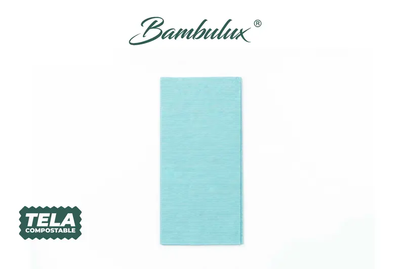 Servilleta Bambulux 48x48cm Pleg. 1/8 L Deco. Capri Agua Marina, 300uds