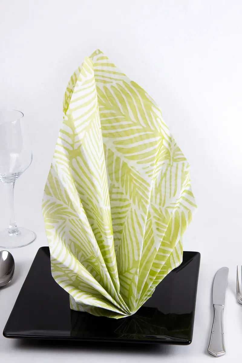; Servilleta Bambutex 50x50cm Deco. Tropical Pistacho, 200uds