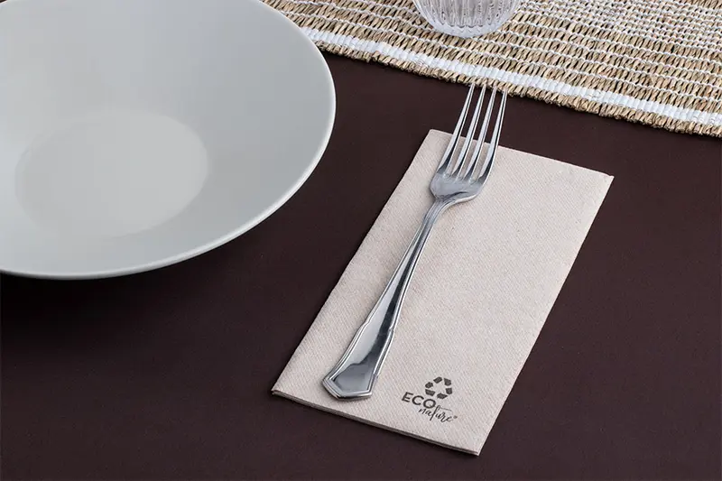 Servilleta Punta Punta 40x40cm Pleg. 1/8 Eco Nature, 1.200uds