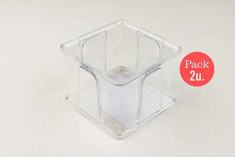 Servilletero 20x20 PS Transparente, 2uds
