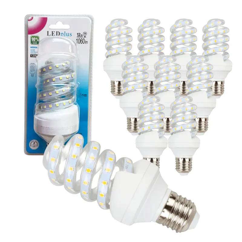 Set 10 bombillas LED espiral luz fría 12W 1060 lm 6000K