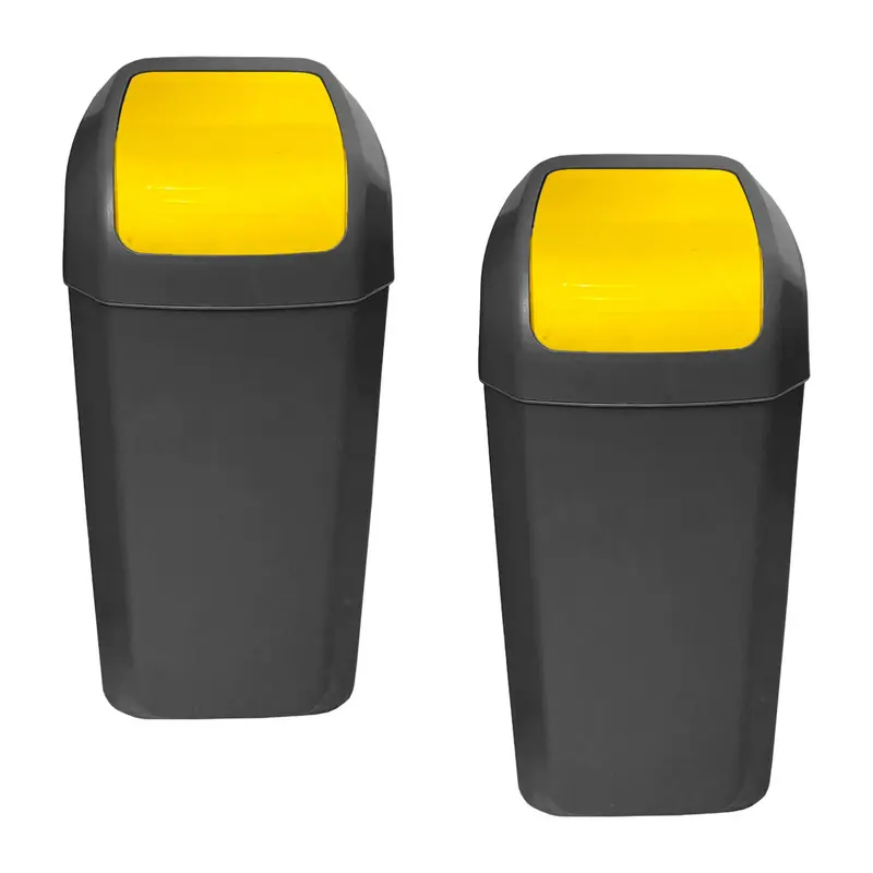 Set 2 papeleras con tapa basculante 15L/u