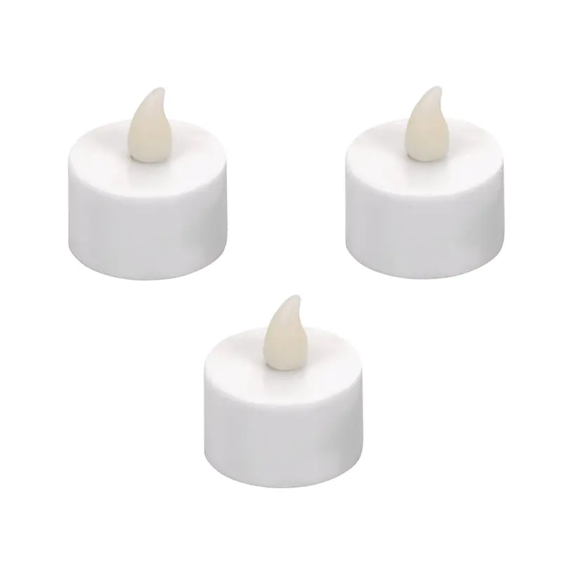 Set 3 velas LED rústicas con temporizador color marfil