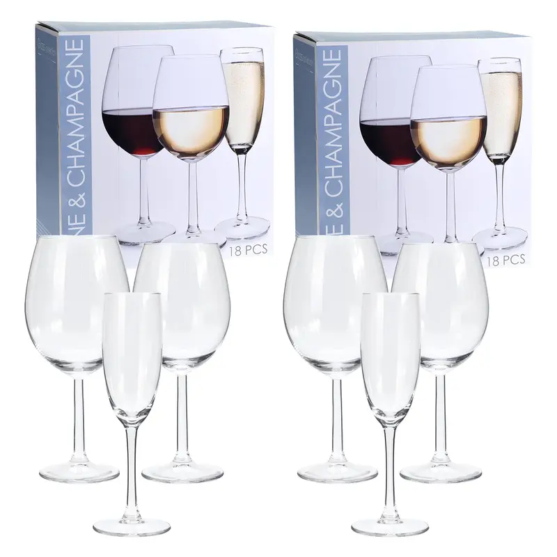 Set 36 copas de vino y champagne