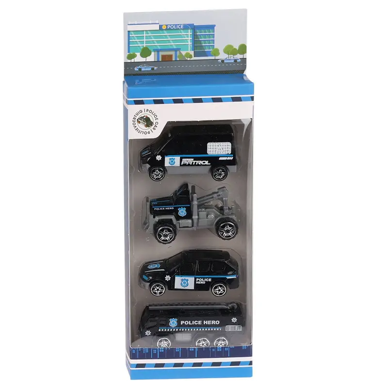 Set 4 coches de juguete 7cm en 3 colores