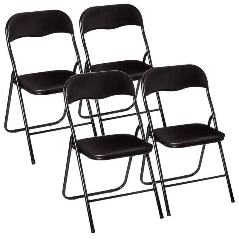 Set 4 sillas plegables exterior negro 44x48x79 cm