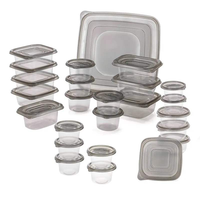 Set recipientes alimentos PP reutilizables con tapa