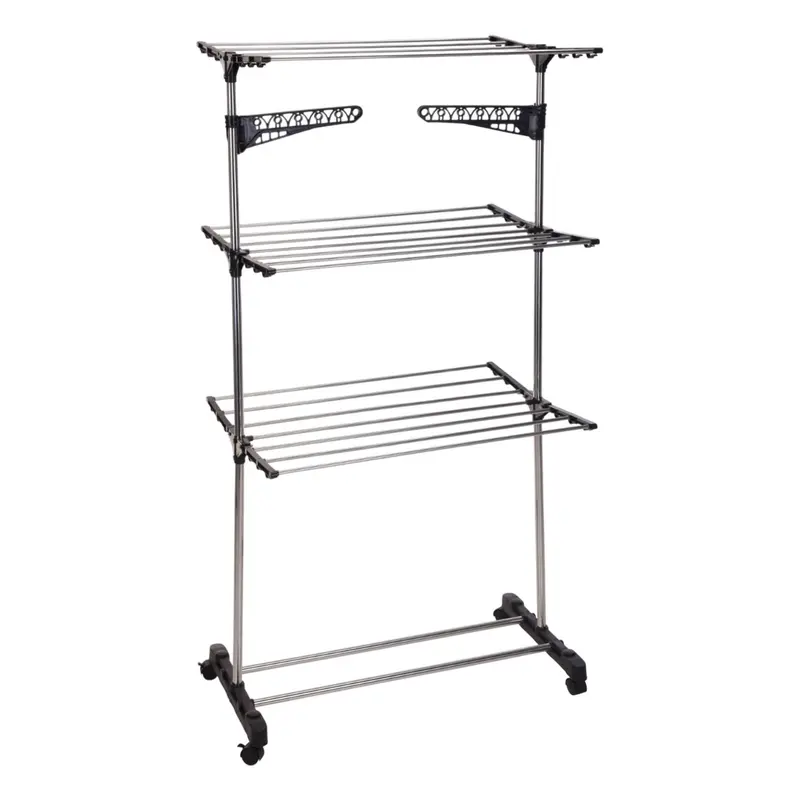 Tendedor de 3 alturas con ruedas 80x57x165cm