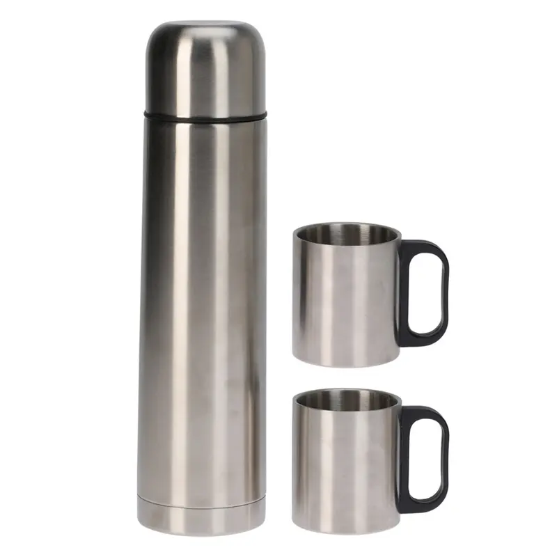 Termo acero inoxidable 1L modelo Bullet con 2 tazas 180ml