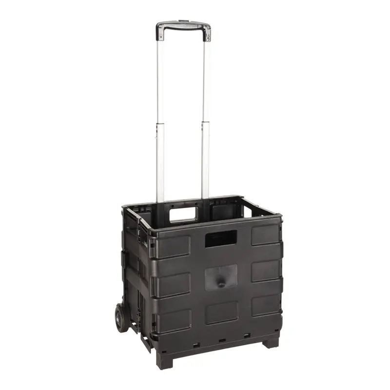 Trolley de aluminio con caja plegable color negro