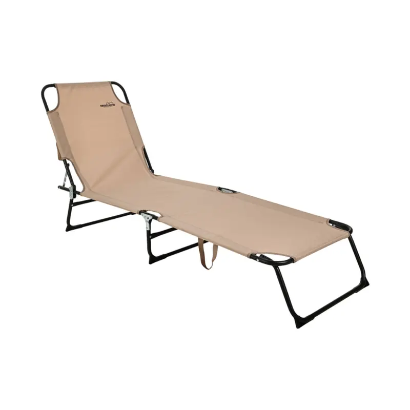 Tumbona plegable color crema 187x55x24,5cm