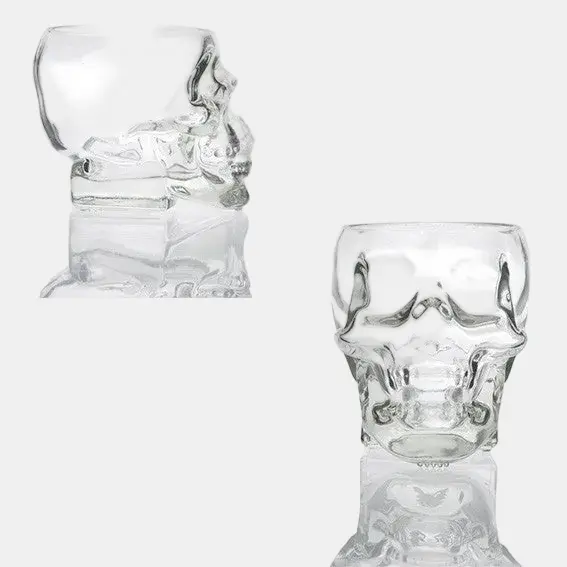 Vaso de cristal calavera. 12 x 9 x 9 cm 300 ml - 6 Uds.