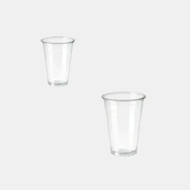 Vaso plástico reciclable RPET transparente. ø9.5 cm. 280 ml - 1000 Uds.