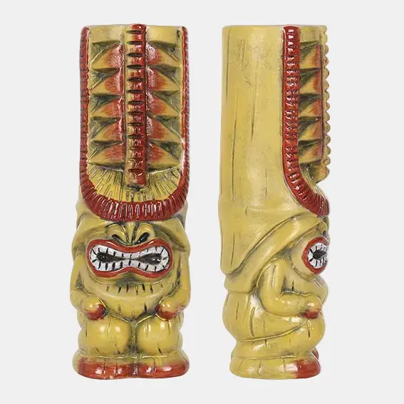 Vaso Tiki de porcelana totem Lono. 6 x 19 cm. 23 cl - 9 Uds.