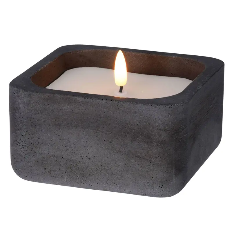 Vela LED cuadrada color negro 12x12x6,5cm