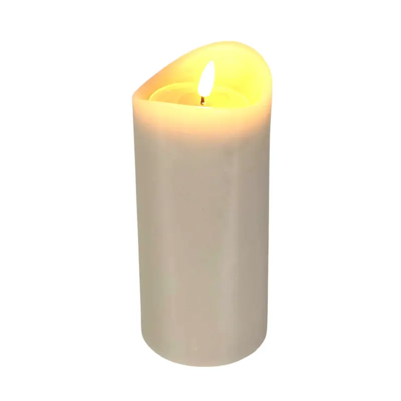 Vela LED efecto gelatina color gris Ø9x20cm