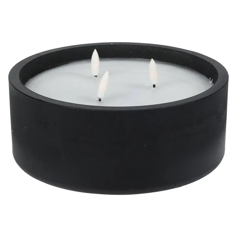 Vela LED redonda color negro Ø20x8cm