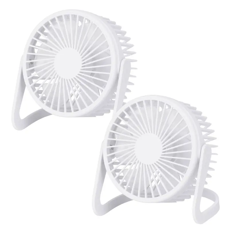 Ventiladores de mesa USB Ø14,5x11,5 cm blancos pack 2