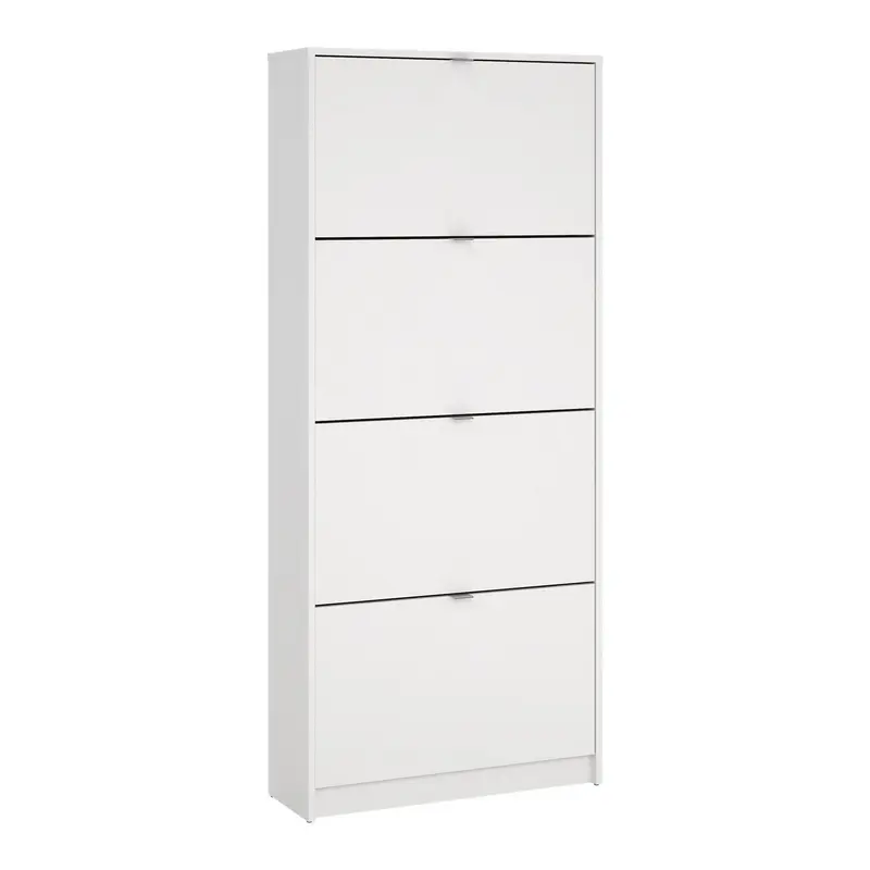 Zapatero abatible 4 puertas blanco 71x25x162 cm