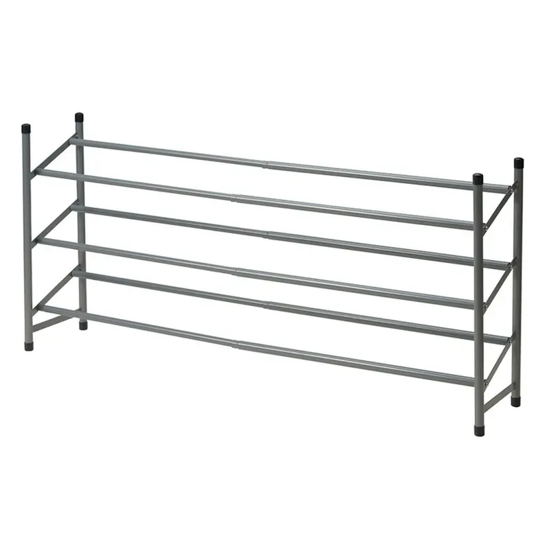 Zapatero extensible de hierro 3 baldas y pomos PP 23x61,5x50cm