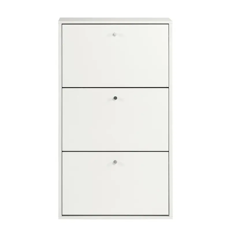 Zapatero metal color blanco con estructura Jordi 63x24x113cm